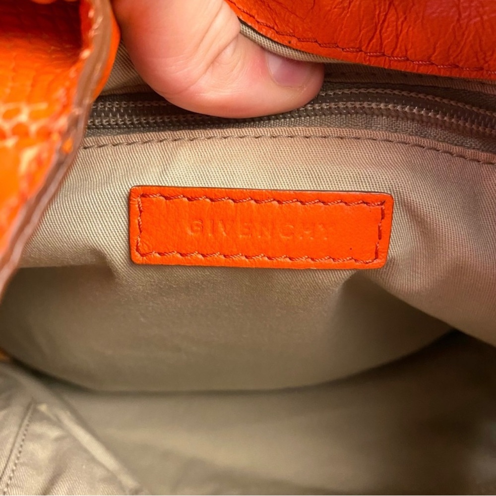 Givenchy orange snake embossed leather hobo bag - Picture 10 of 10